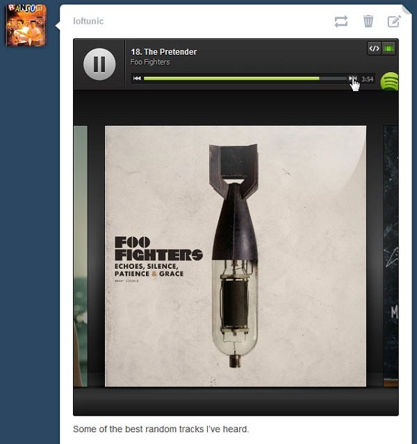 Spotify listening to tracks
