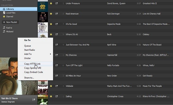 get track url