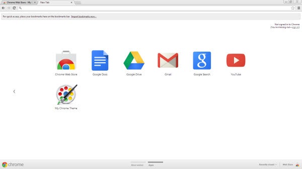 My Chrome Theme on the app page