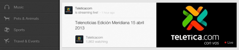 youtube for ios live stream section