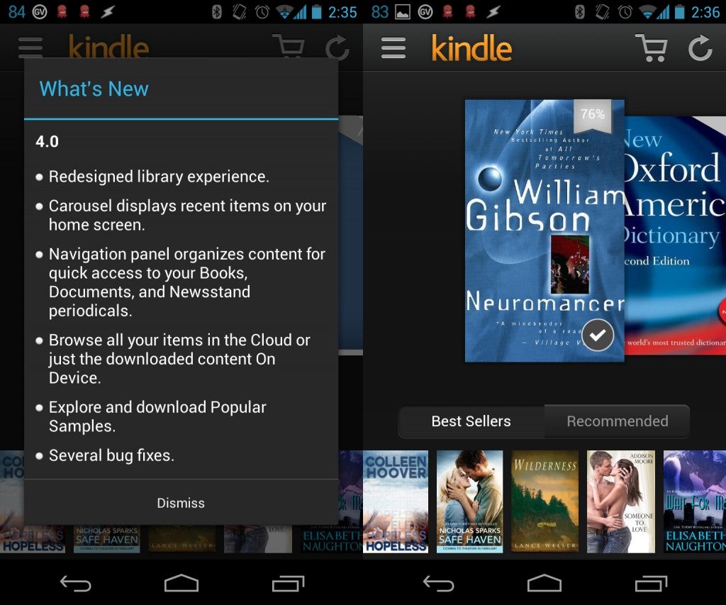 Kindle for Android update Kindle for Android update