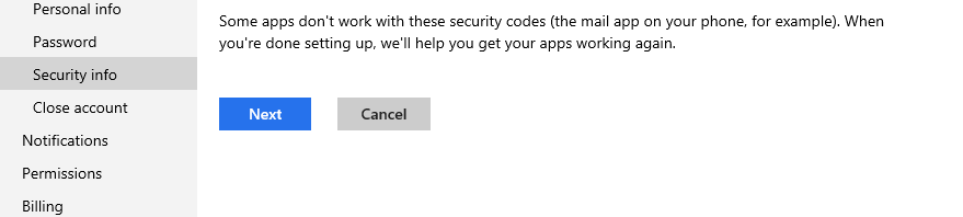 Microsoft two step verification