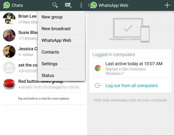 WhatsApp Web Android setup