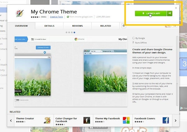 chrome launch button