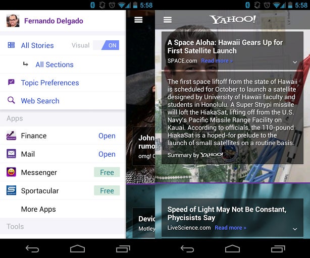 yahoo for android combined