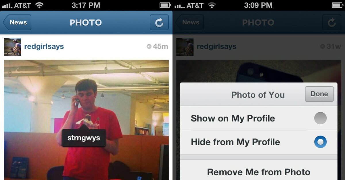 How to hide Instagram tags
