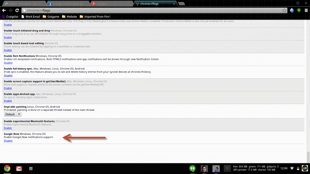 chrome os google now
