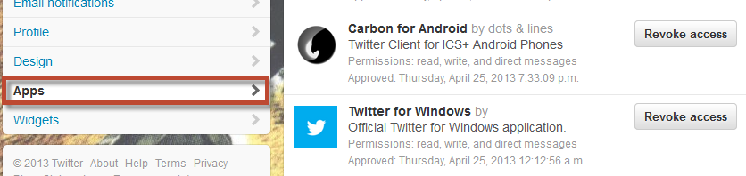 How to revoke Twitter apps