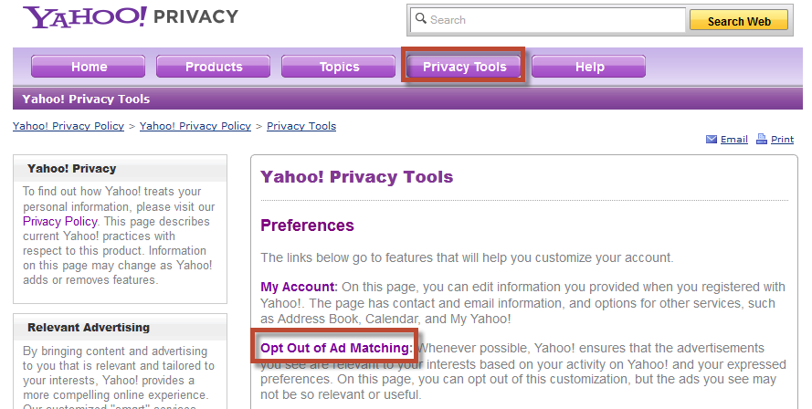 Yahoo Privacy