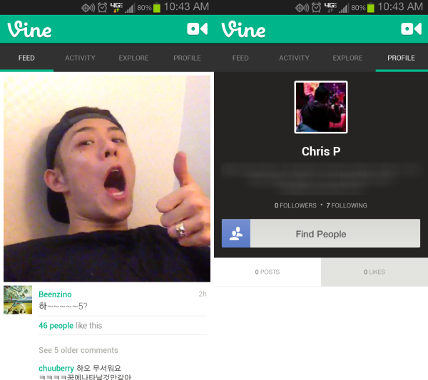 vine feed and profile