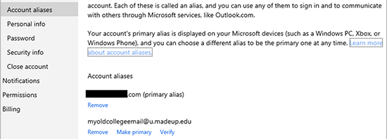 manage aliases