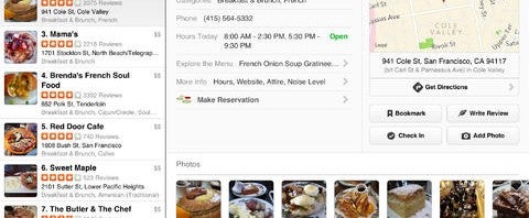 yelp ipad map