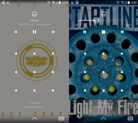 Android 4.4 KitKat Google Play music lockscreen controls