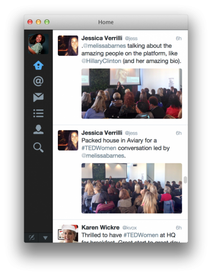 Twitter for Mac Home Timeline