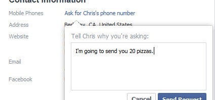 Facebook info request