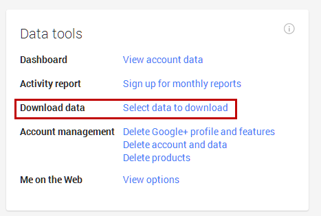 Google Account Download Data