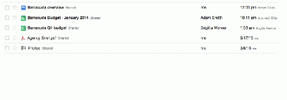 Google Drive Activity Feed animated