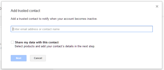 Google Inactive Account Manager Add Trusted Contact