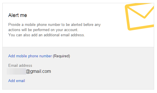 Google Inactive Account Manager Alert Me