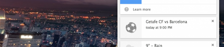 Google Now Chrome Canary header