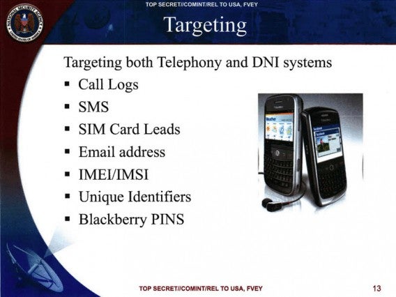 NSA mobile data tracking info