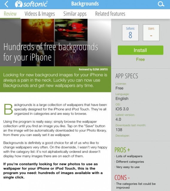Click on an app to get more information about it