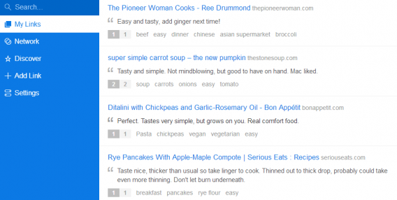 Delicious is an old app, but works well