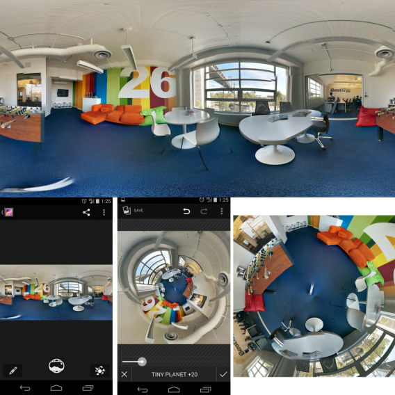 Google Photo Sphere into Tiny Planet