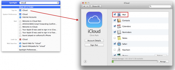 Mac OS X iCloud setup