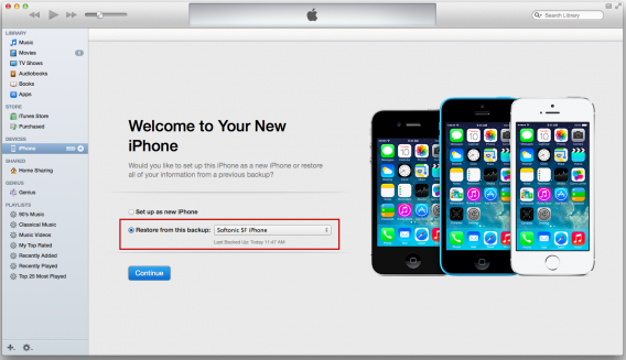 Mac OS X sync and restore new iPhone with iTunes