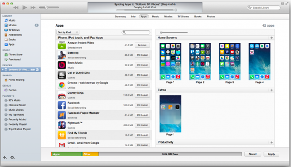 Mac OS X syncing apps with iOS