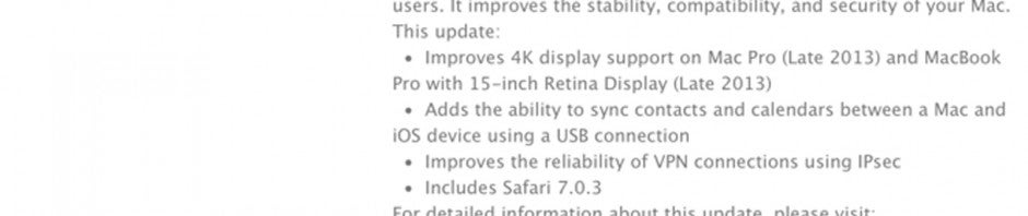 OS X 10.9.3 update available now, improves support for 4K displays and more