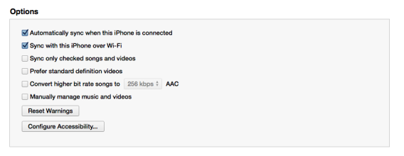 iOS sync over Wi-Fi