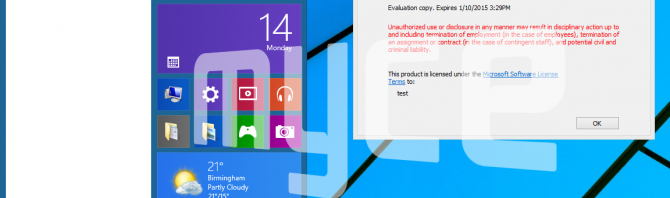 Windows Threshold Start Menu