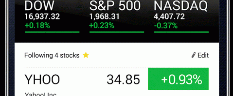 Yahoo Finance for Android animated GIF