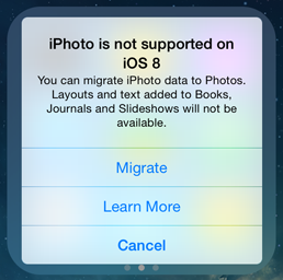 iPhoto warning - credit 9to5Mac