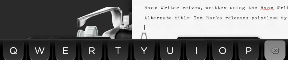 Hanx Writer virtual keyboard