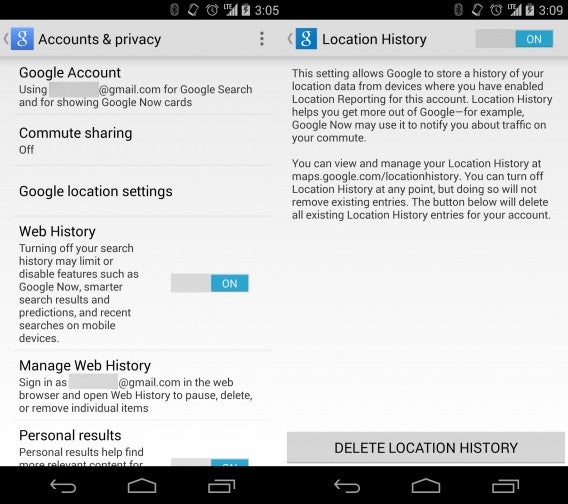 Turn off Google Location History