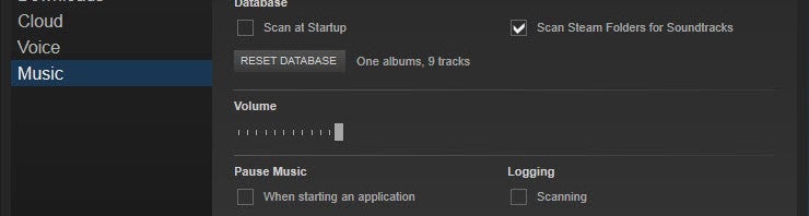 Steam Music Player settings