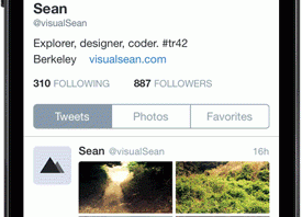 Twitter profiles for iPhone animated
