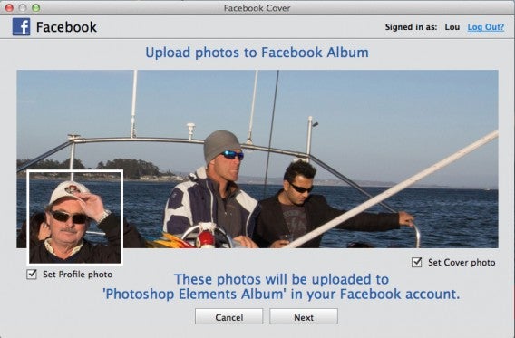 upload to FB Facebook Cover Photo preview Adobe Photoshop Elements 13