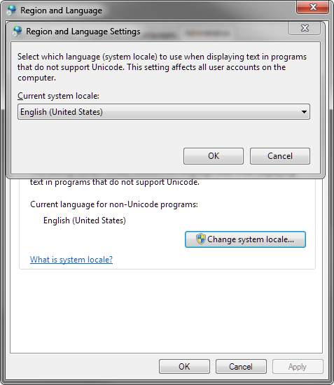 Region and Language Settings