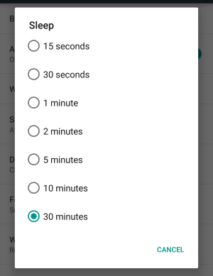 android 5.0 lollipop sleep