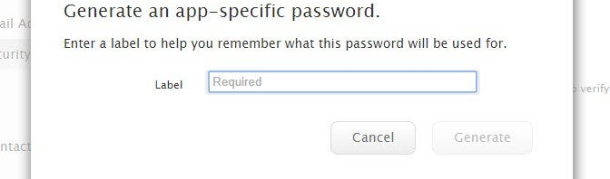 iCloud app-specific password
