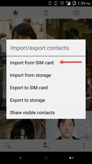 Import from SIM