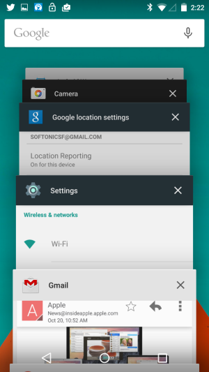 android 5.0 lollipop recent apps