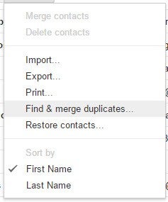 Gmail find and merge duplicates