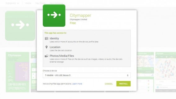 Google Play app install