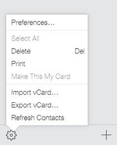 iCloud export vCard