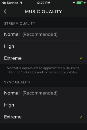 spotify ios music quality